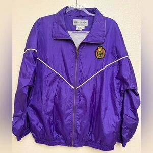 90s Crossroads Purple Windbreaker Jacket Crest Zip XL Retro